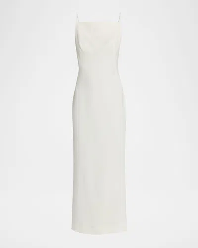 Givenchy Women White Long Dress With Square Neckline And Rear Single Slit In Viscose Blend Woman In White