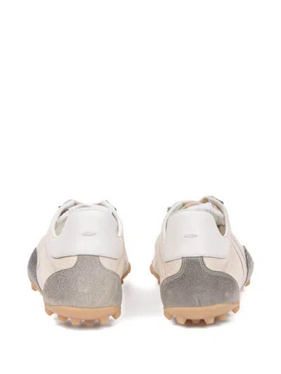 Maison Margiela Sprinters Beige Sneaker With Insert Design And Serrated Sole In Leather Women In Multi