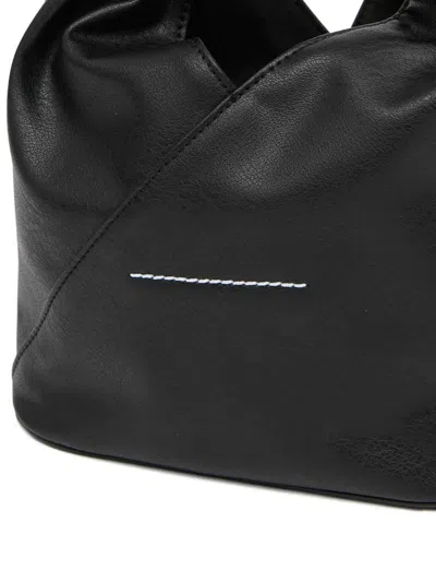 Mm6 Maison Margiela Triangular Silhouette Shoulder Bag With Distinctive Numeric Logo In Black