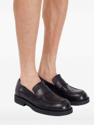 Mm6 Maison Margiela Leather City Biker Loafers In Black