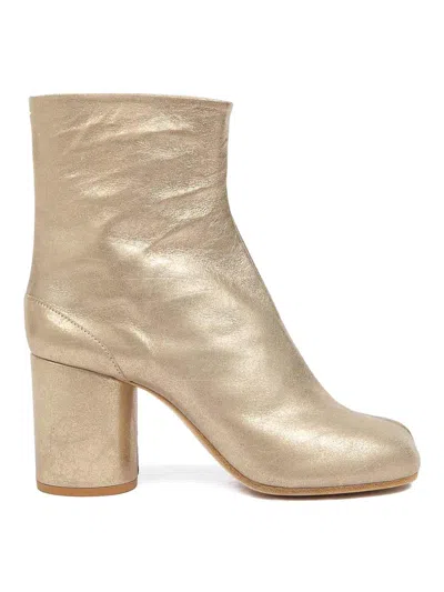 Maison Margiela 80mm Tabi Metallic Leather Split-toe Ankle Boots In Multi