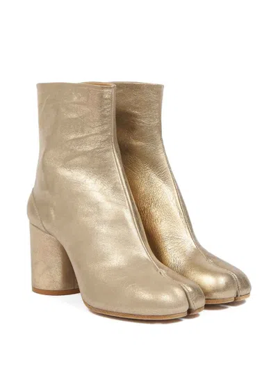 Maison Margiela 80mm Tabi Metallic Leather Split-toe Ankle Boots In Multi