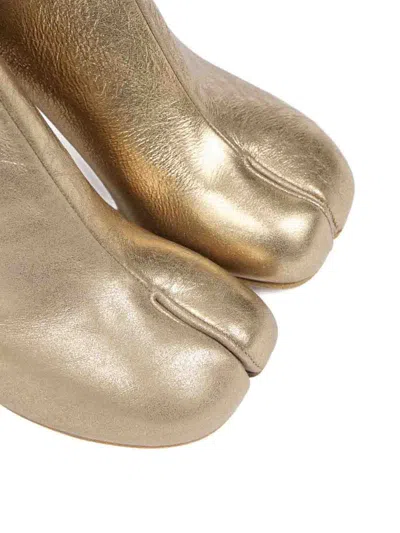 Maison Margiela 80mm Tabi Metallic Leather Split-toe Ankle Boots In Multi