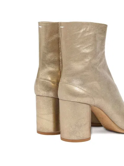 Maison Margiela 80mm Tabi Metallic Leather Split-toe Ankle Boots In Multi