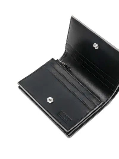 Diesel Silver Leather Wallet In Silver