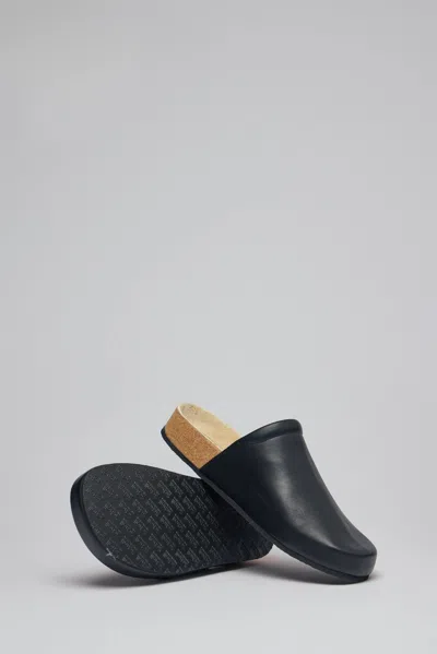 Balenciaga Men Leather Mules With Cork Insole In Black