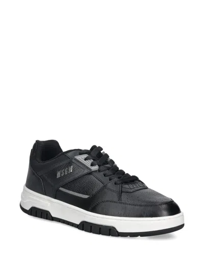 Msgm Logo-detail Sneakers In Black