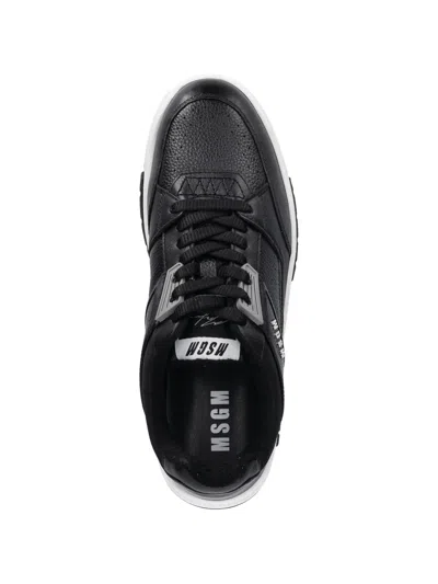 Msgm Logo-detail Sneakers In Black