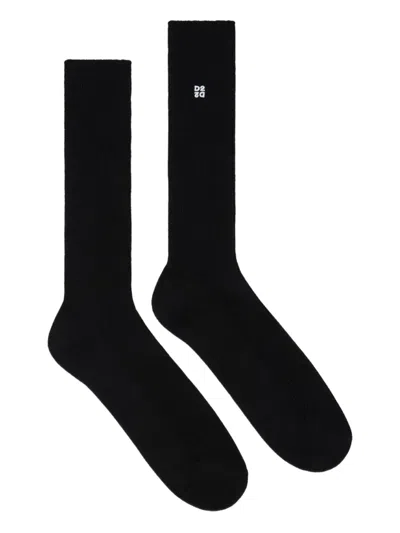 Dsquared2 Ribbed Logo Socks In Black