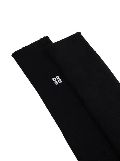 Dsquared2 Ribbed Logo Socks In Black