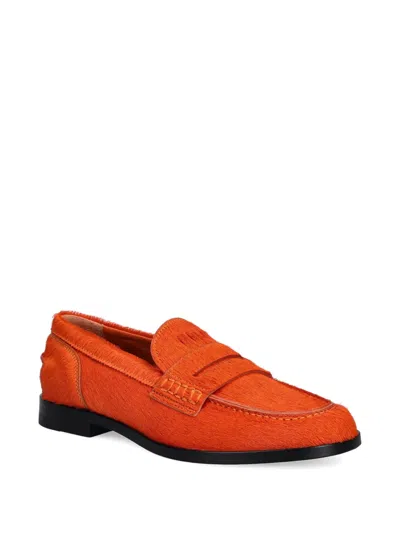 Msgm Leathers Loafers In Orange