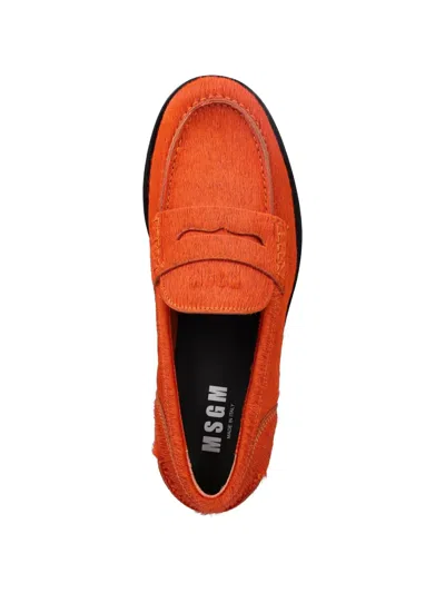 Msgm Leathers Loafers In Orange