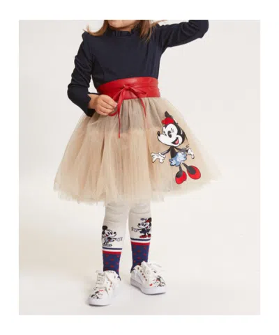 Monnalisa Kids' X Disney Belted Dress In Blue