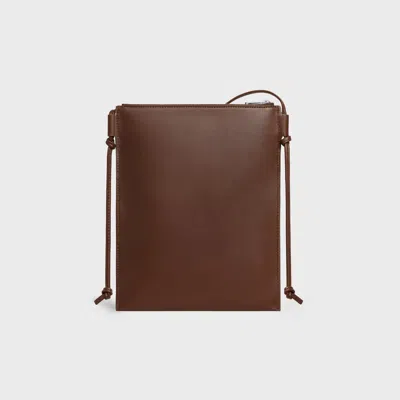Celine Sharp Pouch Crossbody Bag Adjustable Strap In Brown
