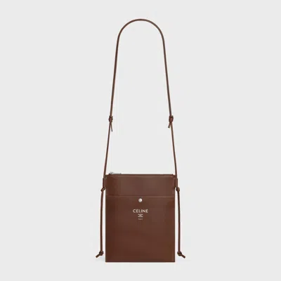 Celine Sharp Pouch Crossbody Bag Adjustable Strap In Brown