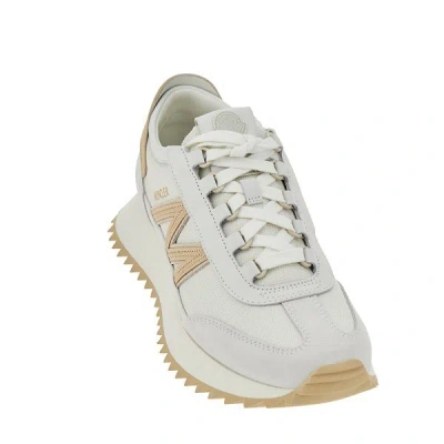 Moncler Pacey2 Sneaker In White Canvas And Leather In White