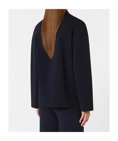 Max Mara Knit Double-breasted Blazer In Blue