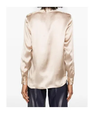 Tom Ford Silk Shirt In Neutral