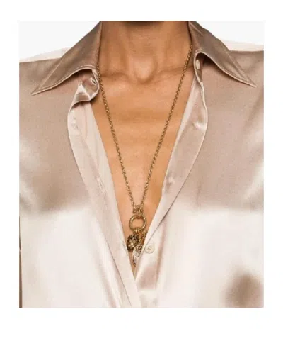 Tom Ford Silk Shirt In Neutral