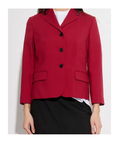 Marni Wing Collar Button Front Jacket In Red