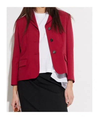 Marni Wing Collar Button Front Jacket In Red