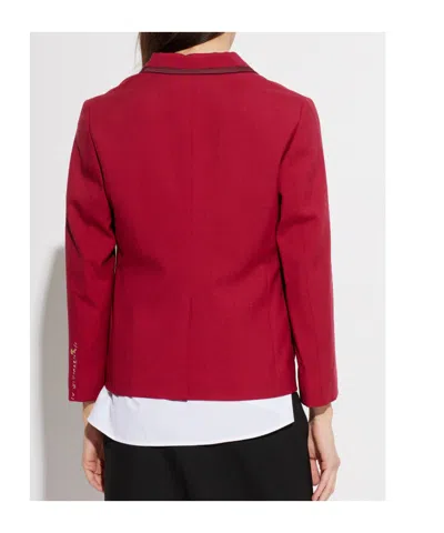 Marni Wing Collar Button Front Jacket In Red