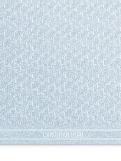 Dior Oblique Natte 70 Square Scarf In Blue