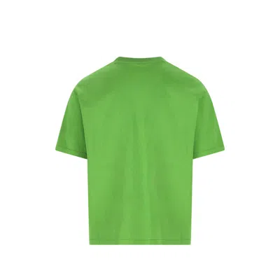 Prada Green Solid Crew Neck T-shirt In Green