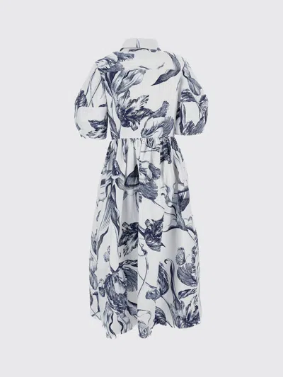 Erdem Floral-print Short-sleeve Midi Shirt Dress In White