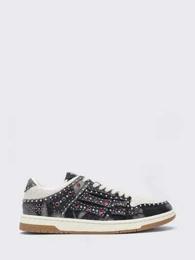 Amiri Skel Top Black Sneaker With Beads And Crystals Application And Logo On The Heel In Fabric And Cotton In Black