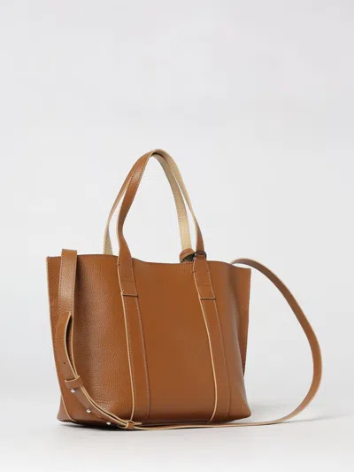 Hogan Hanging Accent Script Tote Bag In Brown
