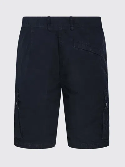 Stone Island Old Effect Cotton Cargo Bermuda Shorts Clothing In Black