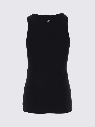 Patou Modern Sleeveless Scoop Neck Tank Top In Black