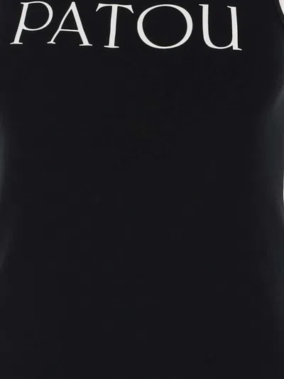 Patou Modern Sleeveless Scoop Neck Tank Top In Black