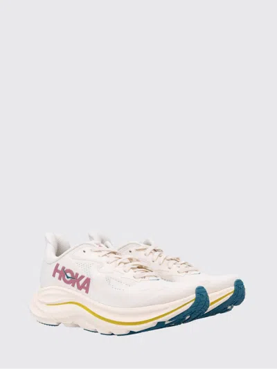 Hoka Clifton 10 Rubber-trimmed Jacquard-mesh Sneakers In Neutral