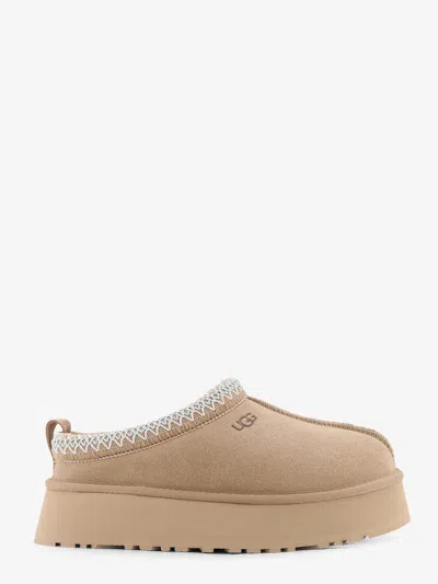Ugg Tazz Beige Sabot With Embossed Logo In Suede Woman In Multi