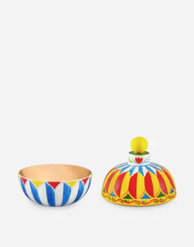 Dolce & Gabbana Decorative Ceramic Jar In Multi