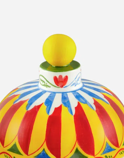 Dolce & Gabbana Decorative Ceramic Jar In Multi