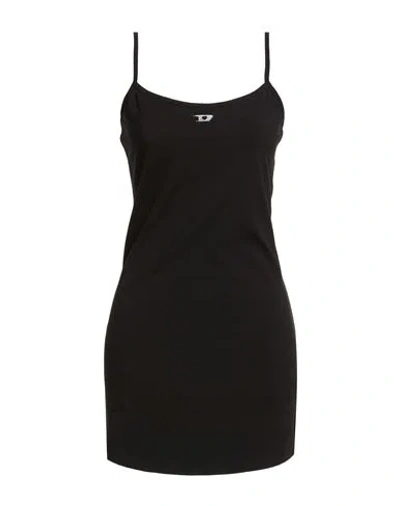 Diesel Mini Dress With Spaghetti Straps And Scoop Neck In Black