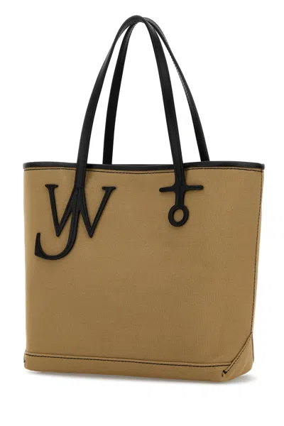 Jw Anderson Beige Canvas Small Anchor Bucket Bag Beigeblack Borse A Mano