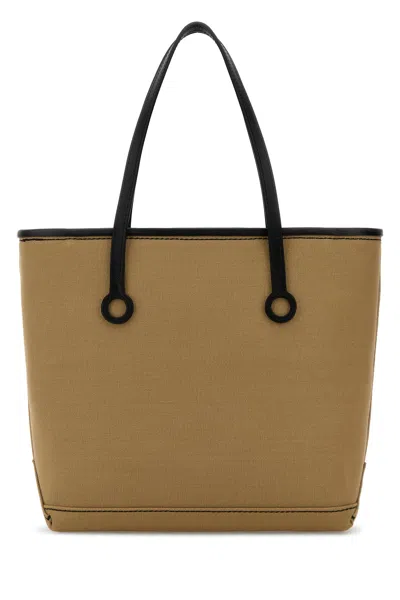 Jw Anderson Beige Canvas Small Anchor Bucket Bag Beigeblack Borse A Mano