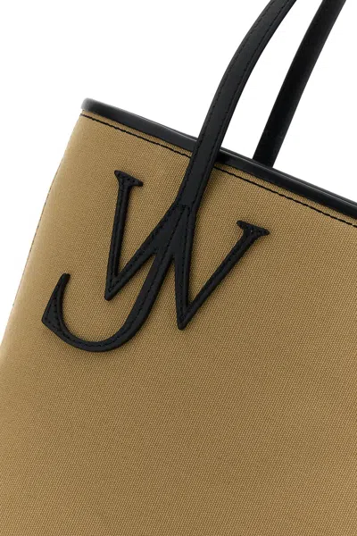 Jw Anderson Beige Canvas Small Anchor Bucket Bag Beigeblack Borse A Mano