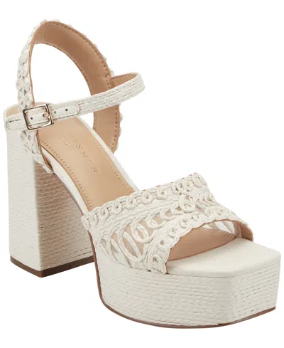 Marc Fisher Ltd Chayse Ankle Strap Platform Sandal In Neutral