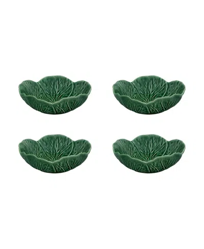 Bordallo Pinheiro Cabbage Cereal Bowl 4-piece Set In Green