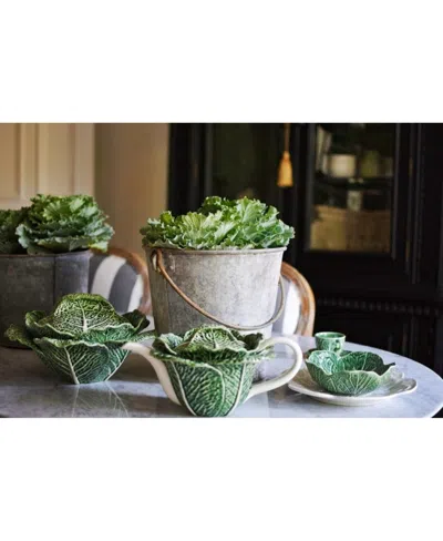 Bordallo Pinheiro Cabbage Cereal Bowl 4-piece Set In Green