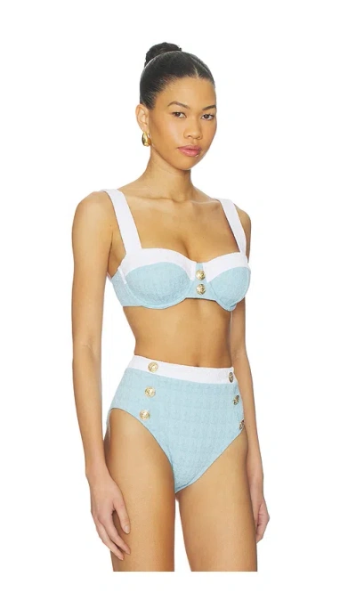 L'agence Alexandria Chic Structured Bikini Top Powder Blue In Blue