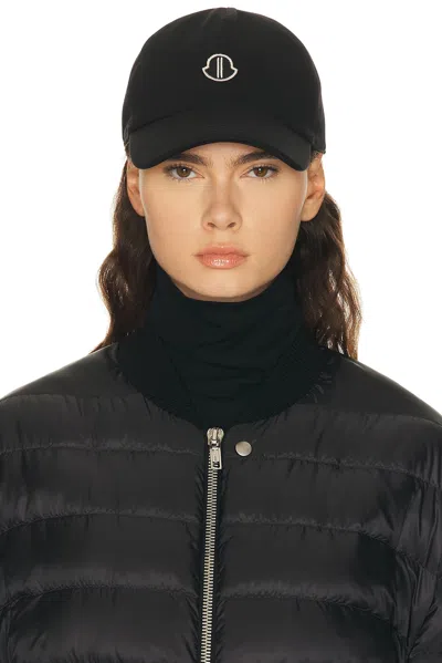 Rick Owens Black Logo Solid Baseball Cap In Black