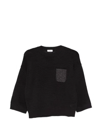 Peserico Crew Neck Pullover In Black
