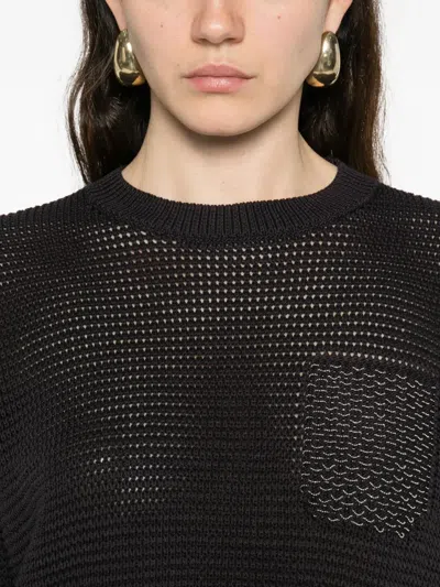 Peserico Crew Neck Pullover In Black