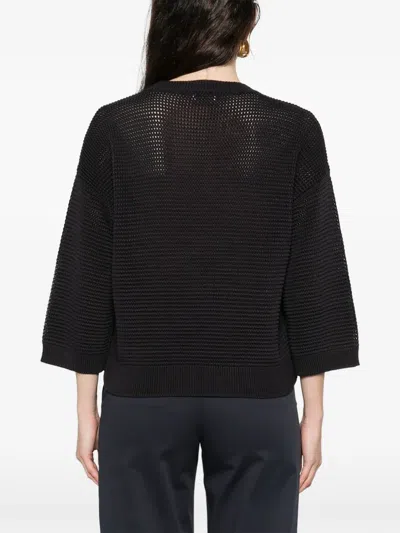 Peserico Crew Neck Pullover In Black